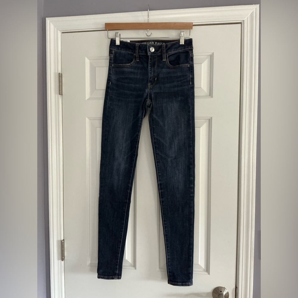 American Eagle Next Level Stretch High Rise Jegging Skinny Jeans 2 long